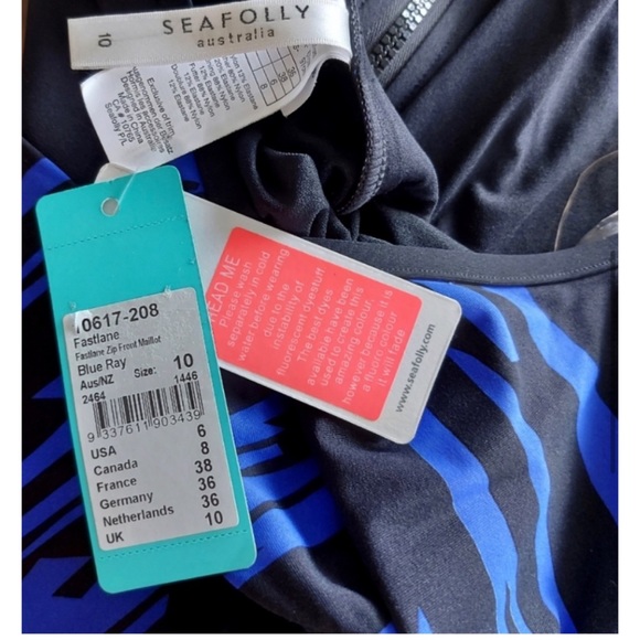 Seafolly Fastlane Scuba One Piece Swimsuit in Blue Ray - Picture 5 of 6